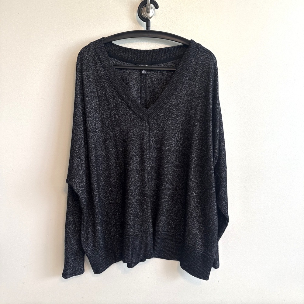Womens V-Neck Pullover Sweater Size 2X Dolman Sleeves Minimalist Casual Comfort
